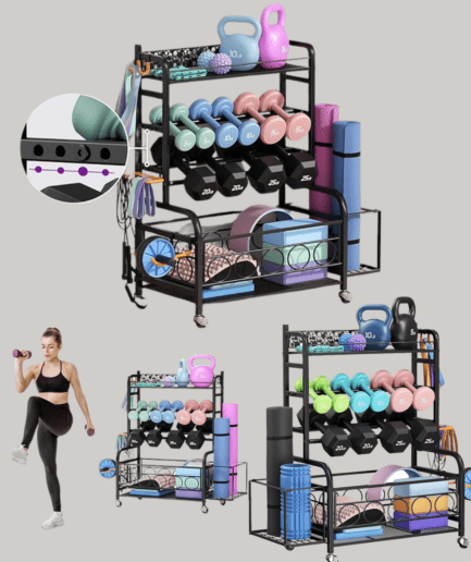 "Efficient Home Gym Storage: VOPEAK Dumbbell Weight Rack"