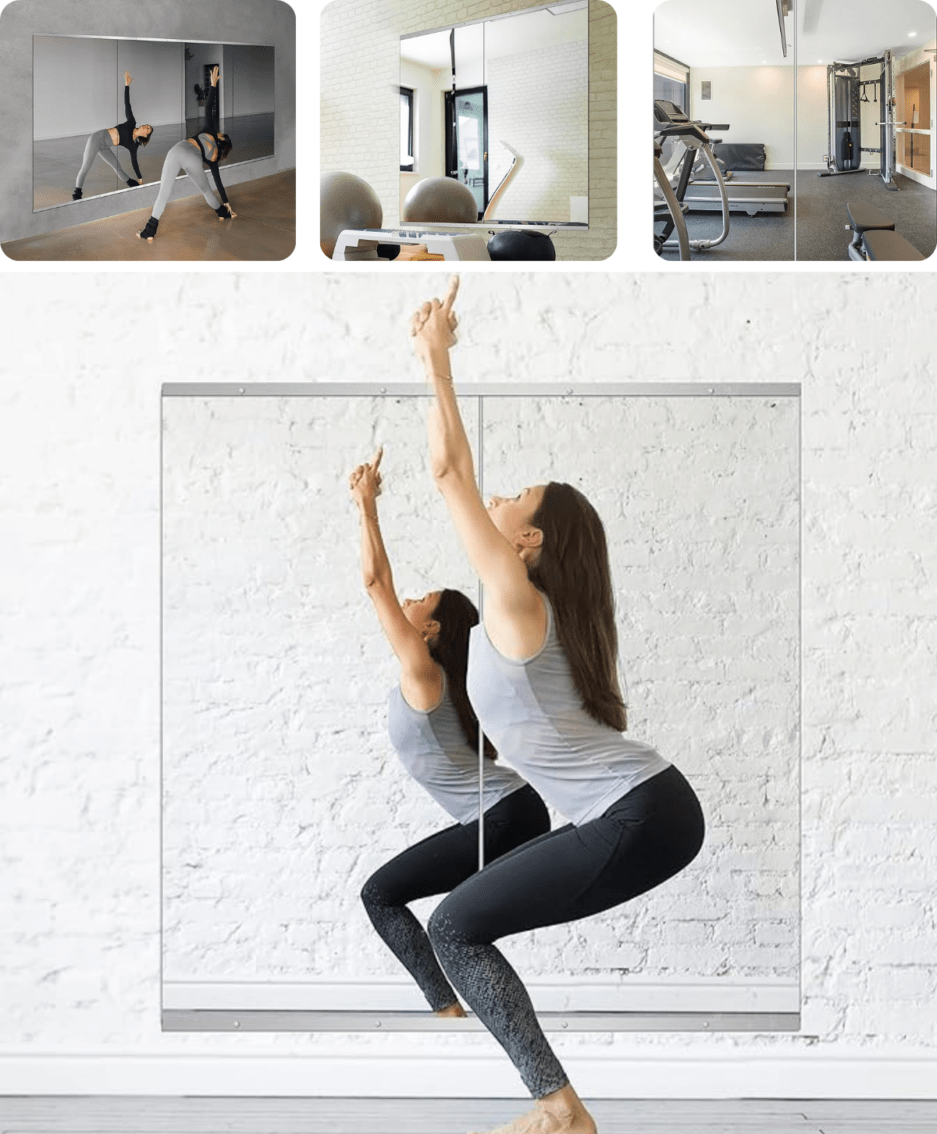 Achieve Fitness Goals with 48''x24'' Delma Gym Wall Mirrors